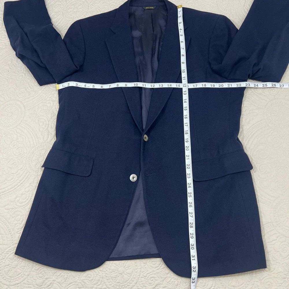 Corbin Ltd Mens‎ Navy Blue Two Button Blazer Sport Coat Made in USA Size 46R